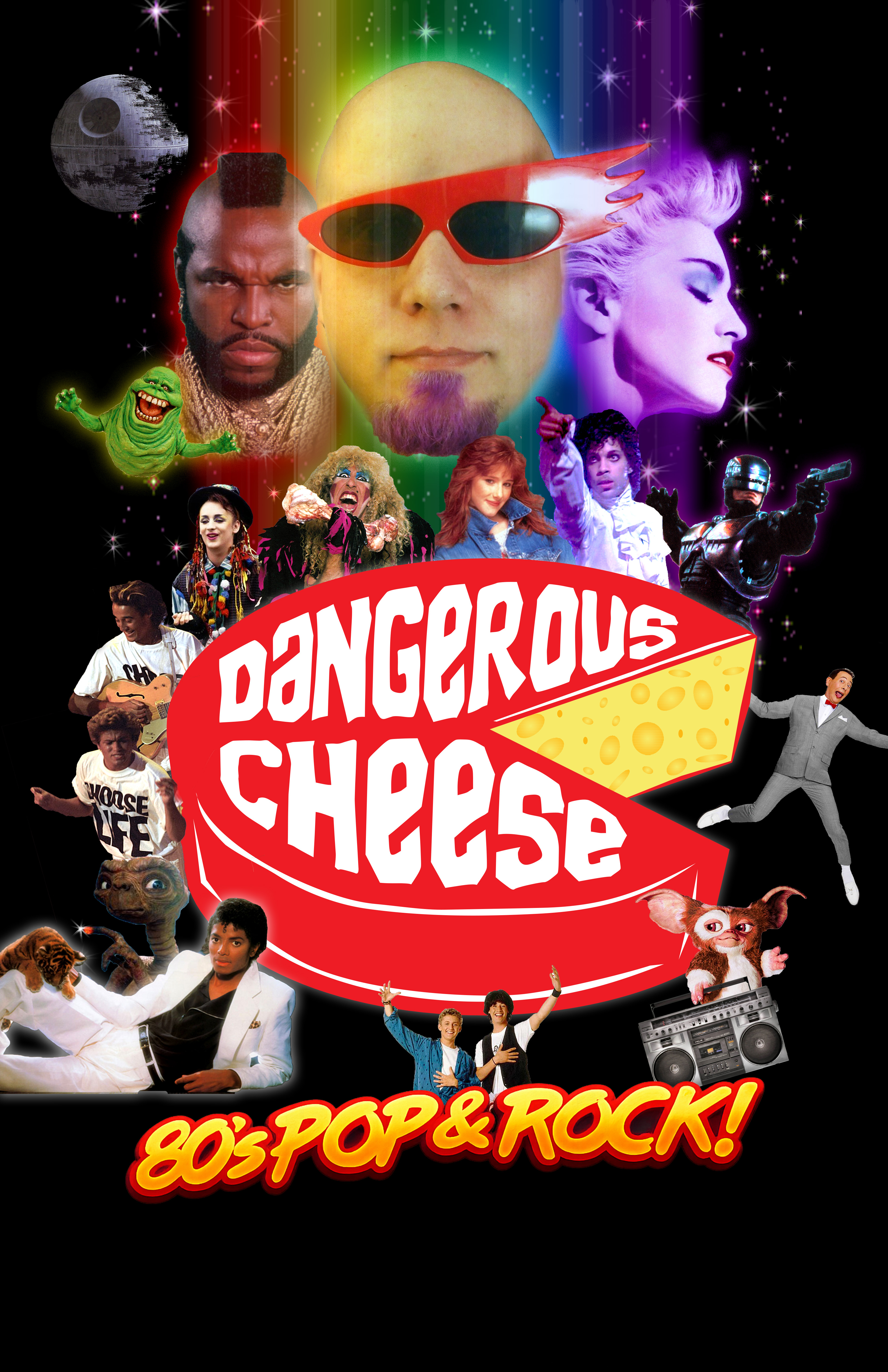 Blank Dangerous Cheese poster template for promoter event details