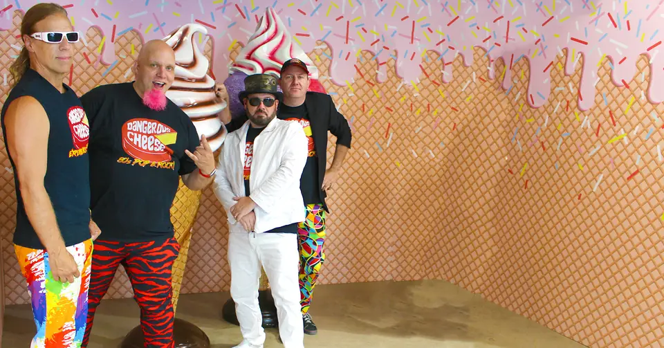 Dangerous Cheese EPK promo shot with ice cream backdrop and no logo