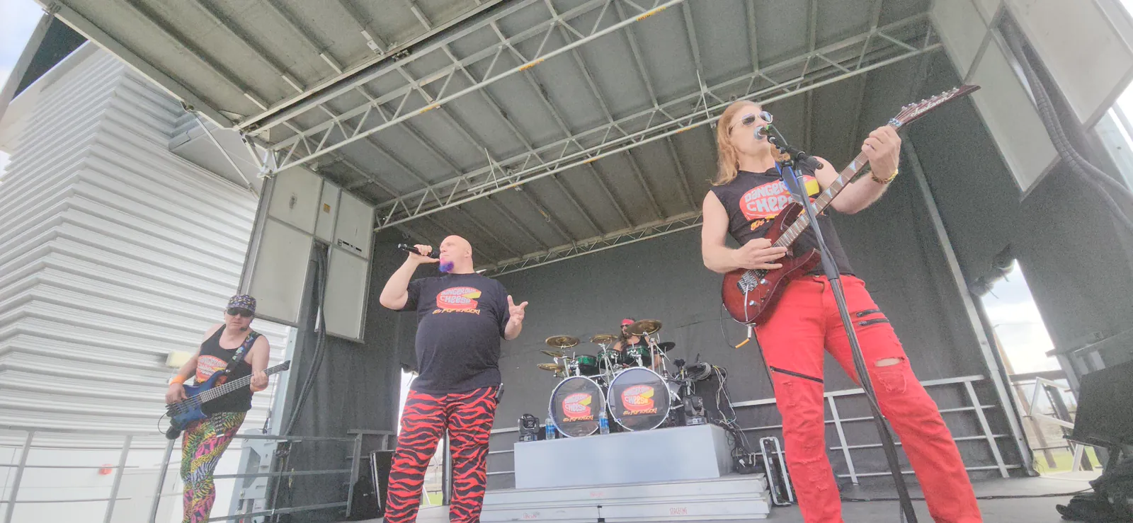 Dangerous Cheese performing during Saskatchewan Roughriders Family Day at Mosaic Stadium