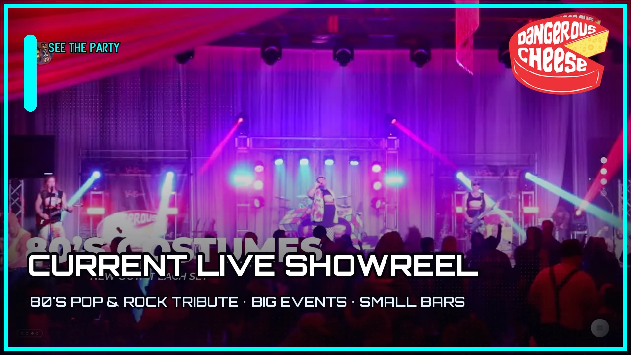Dangerous Cheese current live showreel featuring the band, crowd, and 80s production